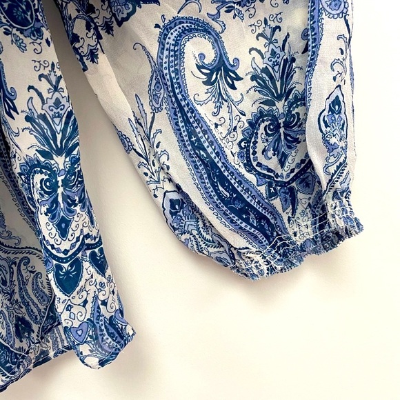Joie Silk Off The Shoulder Paisley Blouse - Picture 9 of 9